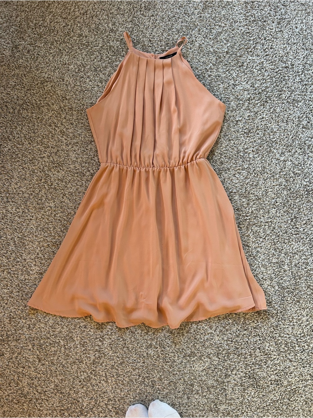 Forever 21 Women’s Sleeveless Pleated Peach Dress - Brand